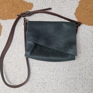 Handmade Green Leather Crossbody Bag
